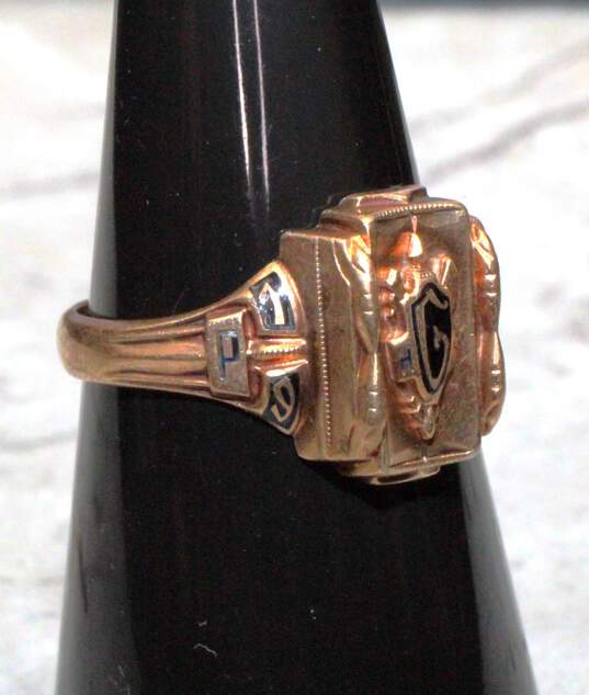 Vintage Josten 10K Yellow Gold 1959 Class Ring Size 7 image number 3