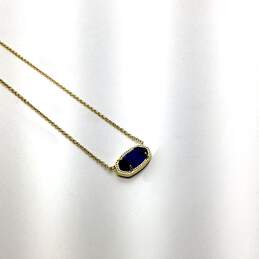 Designer Kendra Scott Elisa Gold-Tone Blue Stone Cat’s Eye Pendant Necklace alternative image