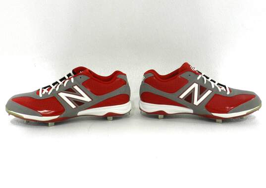 New Balance Red Gray Metal Cleats Men's Shoe Size 15 image number 5