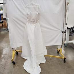 Madison James Silhouette Sheath Train Length Beaded Strapless Ivory Latte Wedding Dress Size 12 alternative image