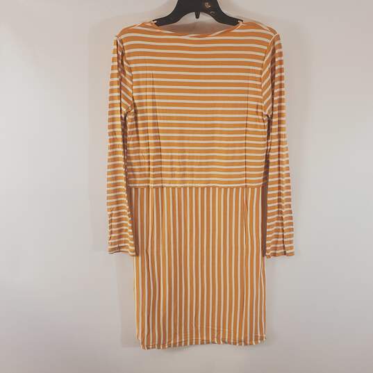 Dolan Anthropologie Women Gold Striped Dress S NWT image number 2
