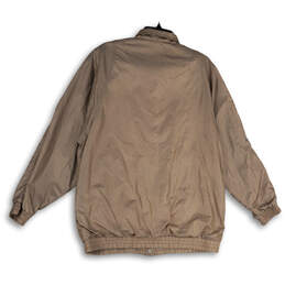 Womens Brown Mock Neck Pockets Long Sleeve Snap Up Jacket Size Large alternative image