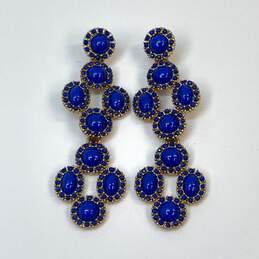 Designer Stella & Dot Gold-Tone Blue Sardinia Chandelier Drop Earrings alternative image