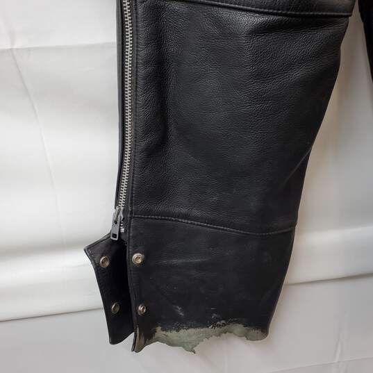 Harley-Davidson Black Leather Motorcycle Chaps Women's XXL image number 5