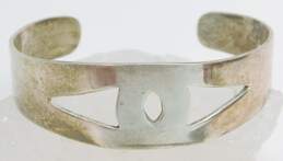 Artisan Taxco Sterling Silver Modernist Cut Out Cuff Bracelet 24.3g