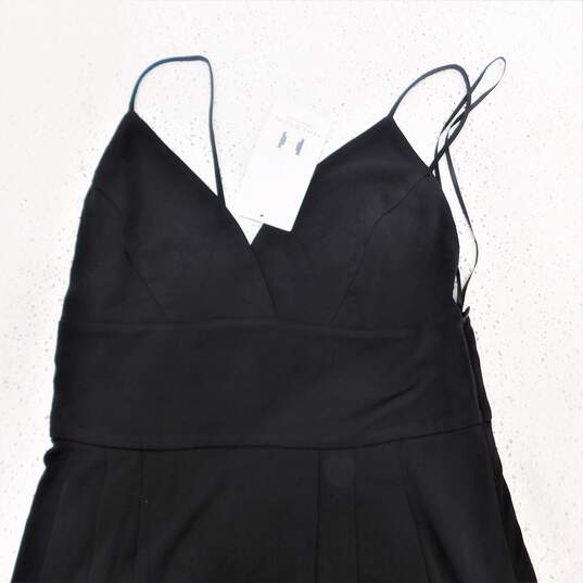 HALSTON Heritage Spaghetti Strap Empire Waist Rayon Blend Little Black Cocktail Dress Size XS with COA image number 6