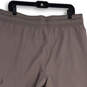 Womens Gray Elastic Waist Drawstring Cargo Pocket Capri Pants Size L image number 4