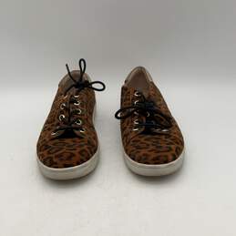 Paige Womens Brown Leopard Print Low Top Lace Up Sneakers Shoes Size 8