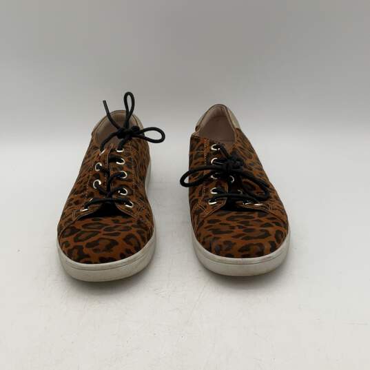 Paige Womens Brown Leopard Print Low Top Lace Up Sneakers Shoes Size 8 image number 1