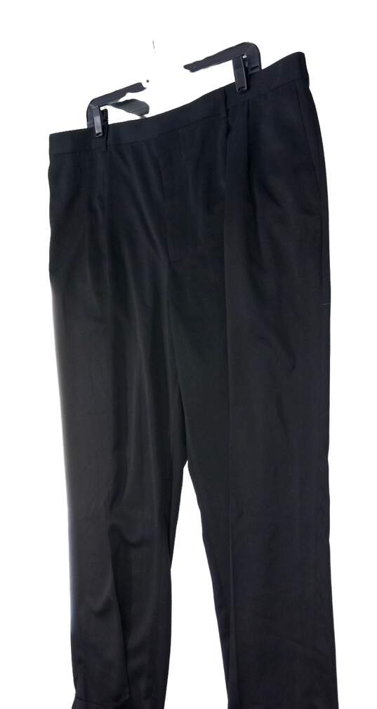 NWT Mens Black Portfolio Pleated Straight Leg Dress Pants Size 42 X 32 image number 2