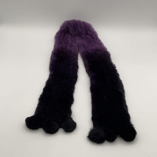 Womens Purple Fabulous Rabbit Fur Soft Neck Warmer Multifunctional Scarf image number 3