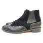 AllSaints Leather Velvet Wingtip Chelsea Boots Black 8 image number 3