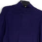 NWT Womens Blue Mock Neck Quarter-Zip Long Sleeve Pullover Sweater Size M image number 3