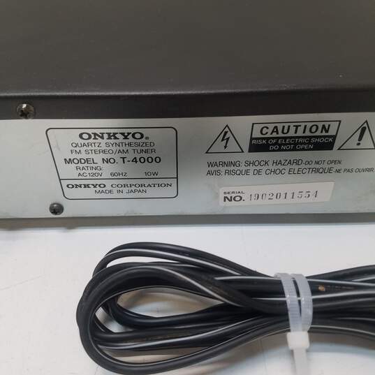 Onkyo Quartz Synthesized FM Stereo/AM Tuner T-4000 image number 4