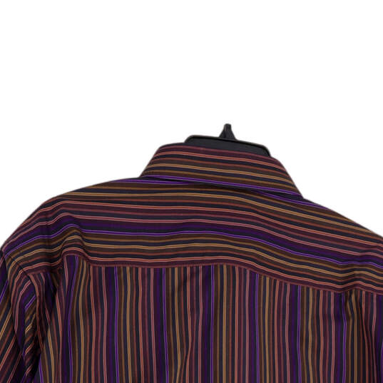 NWT Mens Multicolor Striped Long Sleeve Pockets Button-Up Shirt Size XL image number 3