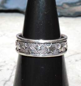 Peter Stone Sterling Silver Star Ring Band Size 7.75 alternative image