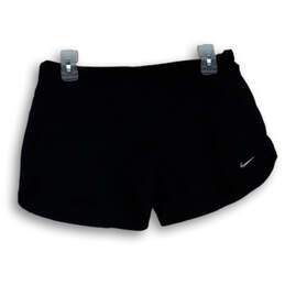 Womens Black Flat Front Elastic Waist Pull-On Athletic Shorts Size Medium