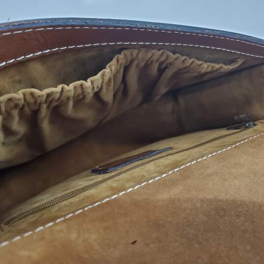 Patricia Nash Vitellia Heritage Brown Leather Studded Flap Saddle Shoulder Bag image number 4