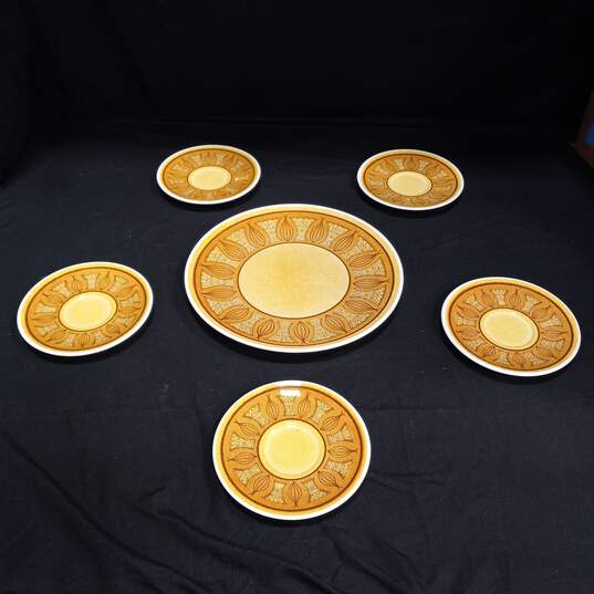 Taylor Ironstone Plate and 5 Saucers image number 2