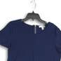 Michael Kors Womens Navy Blue Short Sleeve Back Zip T-Shirt Dress Size Large image number 3