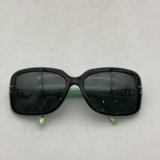 Womens Black Blue Full Frame Polarized Prescription Sunglasses With Case image number 3