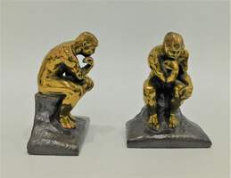 Pair Vintage  The Thinker Cast Metal Bookends