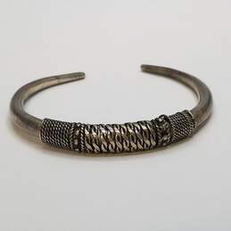 Sterling Silver Wrapped Ethnic Cuff 6inch Bracelet 17.7g
