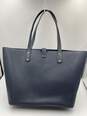 Womens Karson Blue Pebbled Leather Carryall Tote Bag Size Large W-0552079-I image number 3