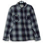 Mens Multicolor Plaid Long Sleeve Two Pockets Button-Up Shirt Size XL image number 4