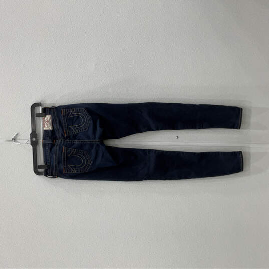 Womens Blue Dark Wash Stretch Pockets Comfort Denim Skinny Jeans Size 27 image number 2