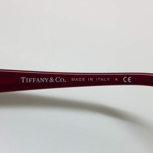 AUTHENTICATED Tiffany & Co Burgundy Cat Eye Sunglasses TF4119 image number 5