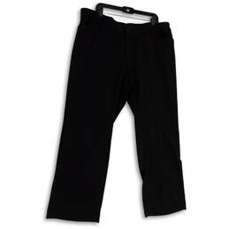Womens Black Flat Front Pockets Straight Leg Formal Dress Pants Size 20P alternative image