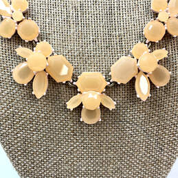 Designer J. Crew Gold-Tone Orange Stones Flower Statement Necklace alternative image