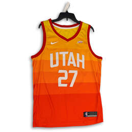 Mens Red Yellow Utah Jazz Rudy Gobert #27 Basketball NBA Jersey Size 50
