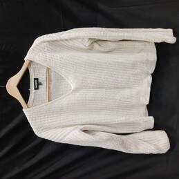 Women's White Woven Pullover Sweater Size S/P