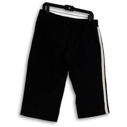 Womens Black Flat Front Elastic Waist Stretch Pull-On Capri Pants Size Large alternative image