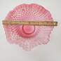 VTG Fenton Ruffled Hand Blown Glass Cranberry Pink Dish image number 4