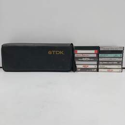 Bundle of Assorted Cassette Tapes In Leather Case