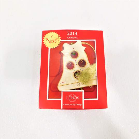 2014 Lenox Annual Christmas Ornament: Jolly Jingle Bell IOB image number 1