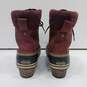 Sorel Women's Black/Maroon Leather Duck Boots Size 9 image number 4