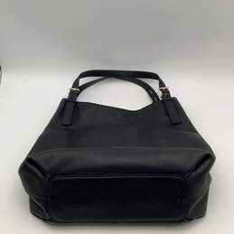 Vince Camuto Womens Black Gold Leather Double Top Handle Zipper Handbag alternative image