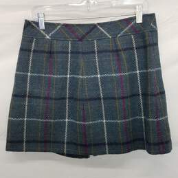 AUTHENTICATED Gucci Blue Plaid Wool Skirt Size 42 alternative image