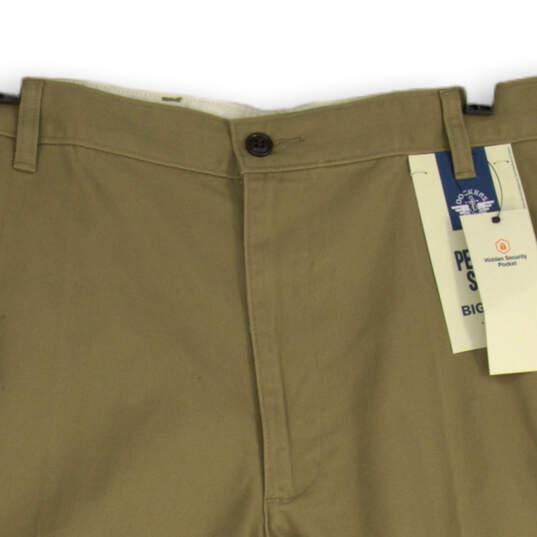 NWT Mens Khaki Flat Front Slash Pocket Classic Fit Chino Shorts Size 46 image number 3