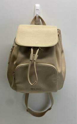 Cole Haan Leather Classic Flap Backpack Beige