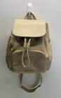 Cole Haan Leather Classic Flap Backpack Beige image number 1