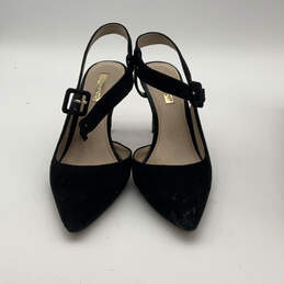Womens Lo Jycye Black Suede Pointed Toe D'Orsay Heels Size 7.5M With Box alternative image