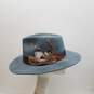 Straw & Wool Hat Ori Collection- The Idlewild Size Large, Blue image number 3