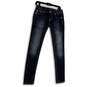 Mens Blue Denim Medium Wash Embroidered Pockets Stretch Skinny Jeans Sz 27 image number 1