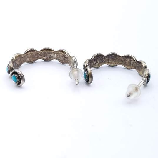 925 Silver Southwestern turquoise Earrings 2.20G image number 3