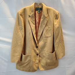 Vintage Lauren Ralph Lauren Camel Hair Button Jacket Size 14W